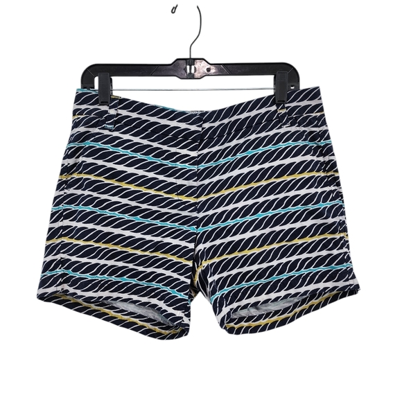 J. Crew Women's Multicolor Wave Stripe Print Chino Shorts - 8 - Picture 1 of 6